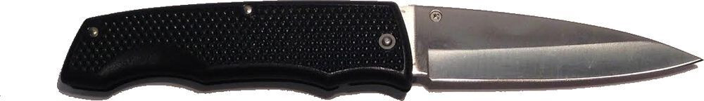 Black Lockback Folding Pocket Knife with Plain Blade