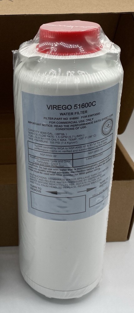Virego 51600C Replacement water filter Elkay 51300C EWF3000 Filter L@@k