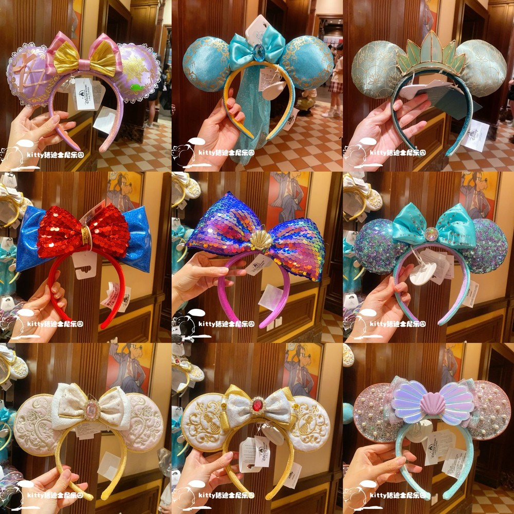US stock Disney new Styles Bow cute Minnie Crown Pink Ear .Disney Park Headband