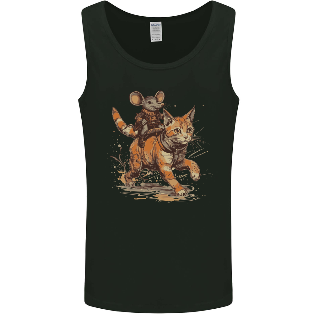 Cat and Mouse Winter Fun Mens Vest Tank Top