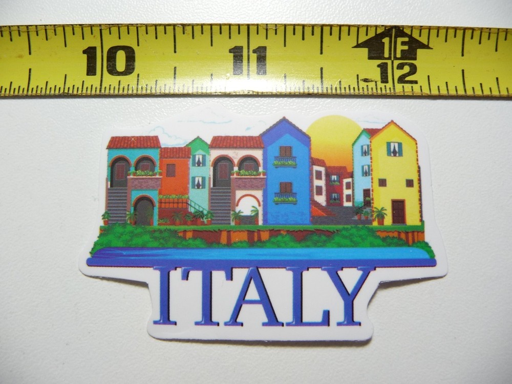 Colorful Italian Waterfront Houses Sticker Decal for Travel Lovers