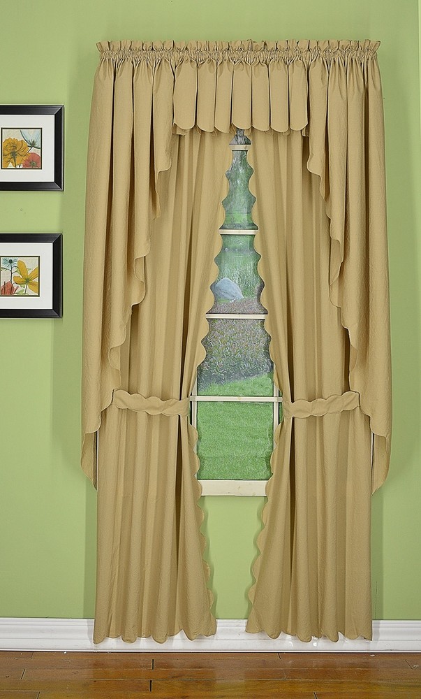 , Orleans Scallop Curtain, Linen 63