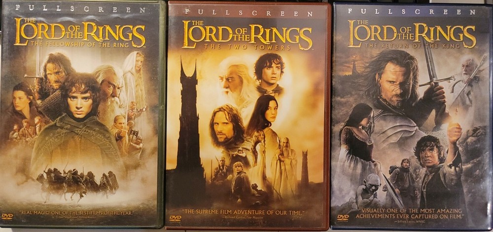 The Lord of the Rings Trilogy 6-Disc Fullscreen DVD Set – Lot 1 2 3 Bundle