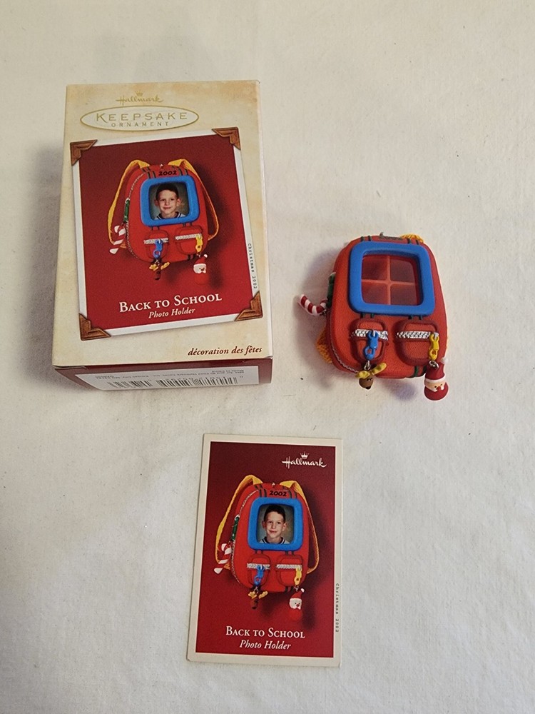 Back To School Hallmark Ornament 2002, School Backpack Photo Holder-image