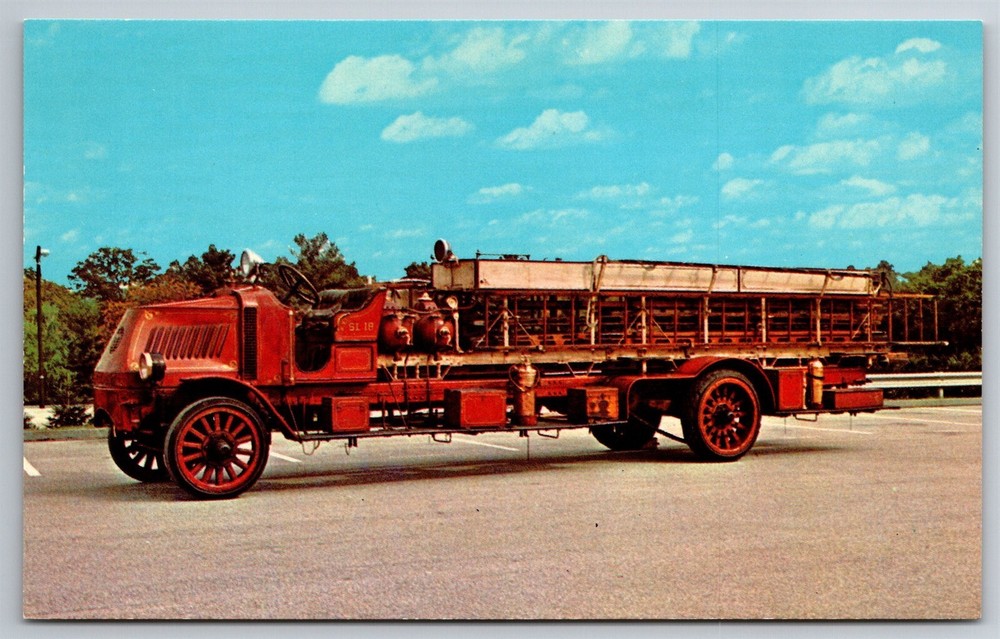 1917 Mack Bulldog Baltimore MD Fire Dept Truck Museum Lutherville Postcard L18
