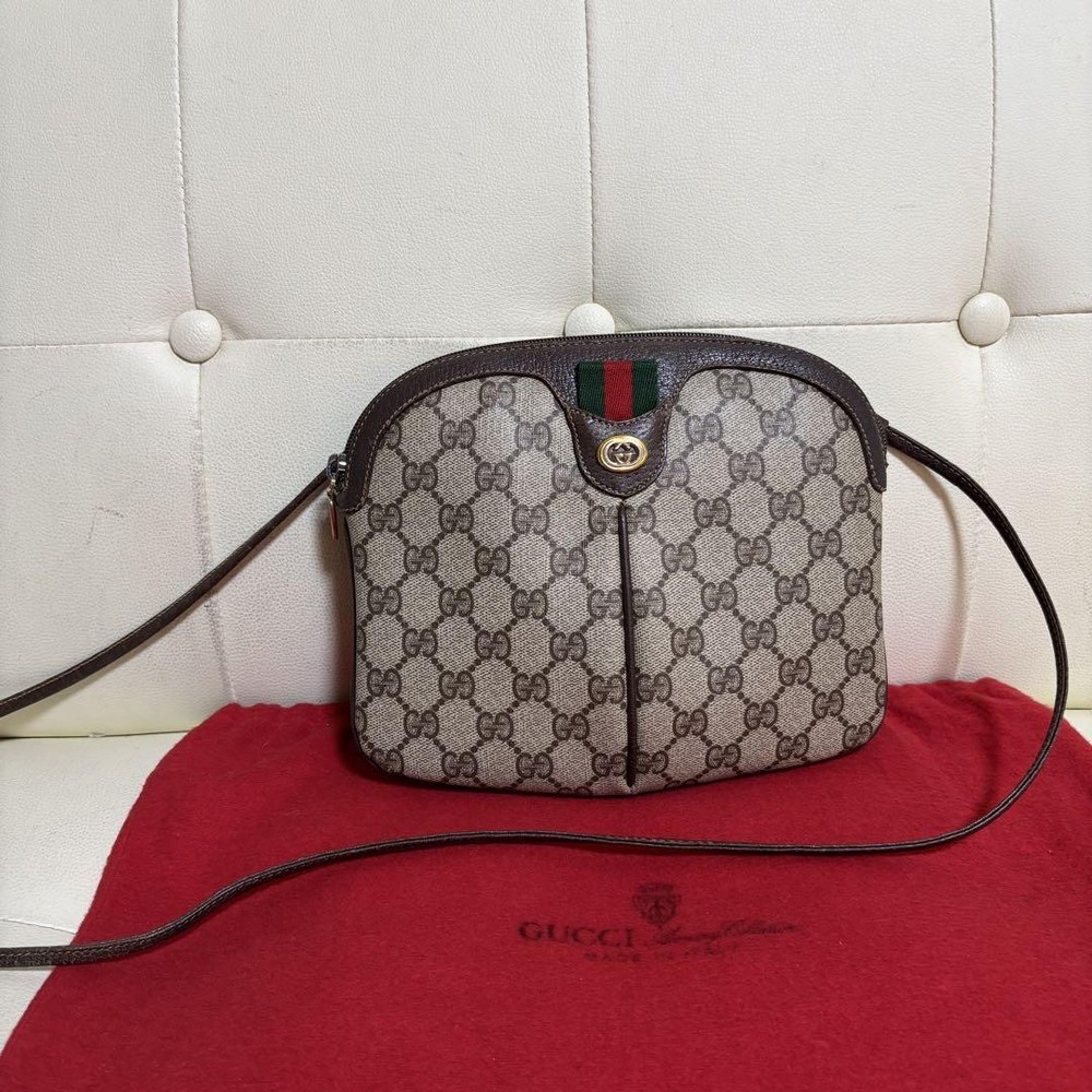 GUCCI Old Sherry GG Mini Crossbody Bag PVC Leather Authentic Vintage