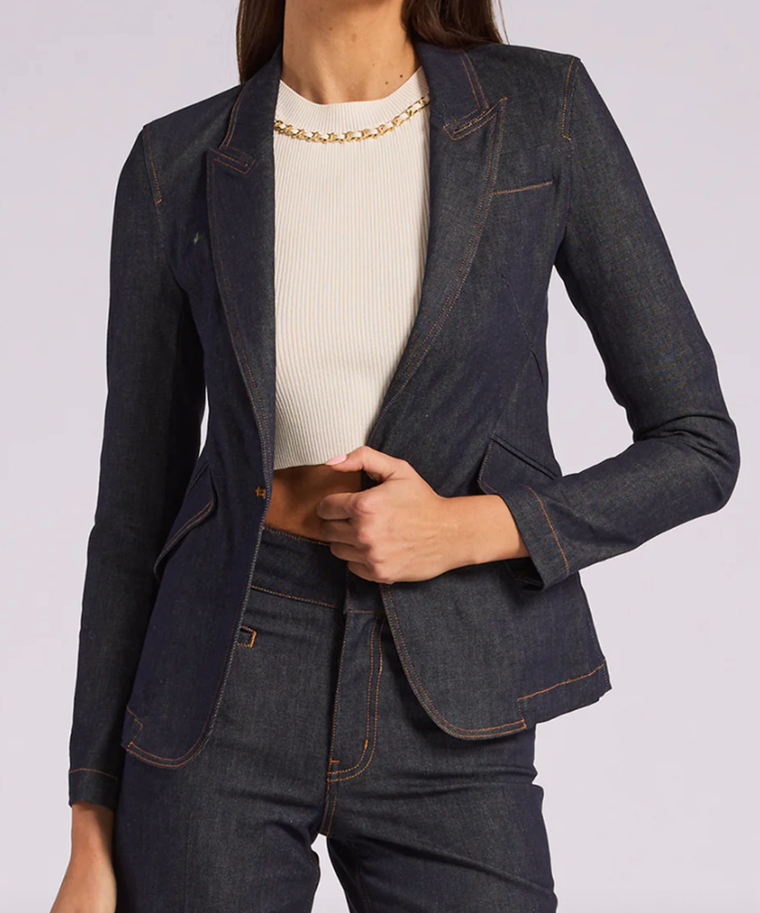 Generation Love Ollie Sheen Denim Blazer Workwear Everyday Casual Classic NWT M