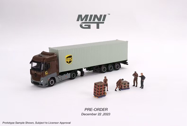 MINI GT 1:64 Mercedes Actros Trailer Truck with Figure
