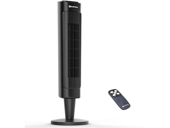 Comfort Zone 36” Tower Fan Black 36 inch