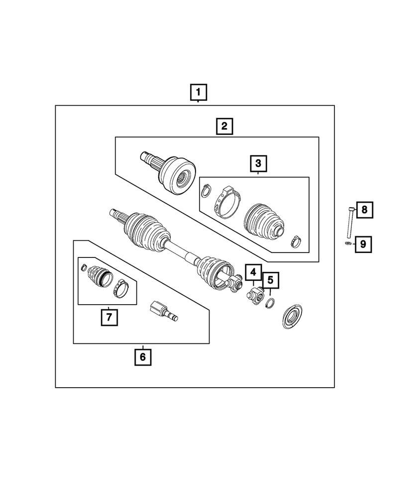 Genuine Mopar Half Shaft Boot Kit 68173891aa