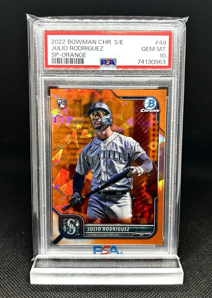 2022 Bowman Chrome Sapphire #48 Julio Rodriguez Orange SP /75 (RC) PSA 10
