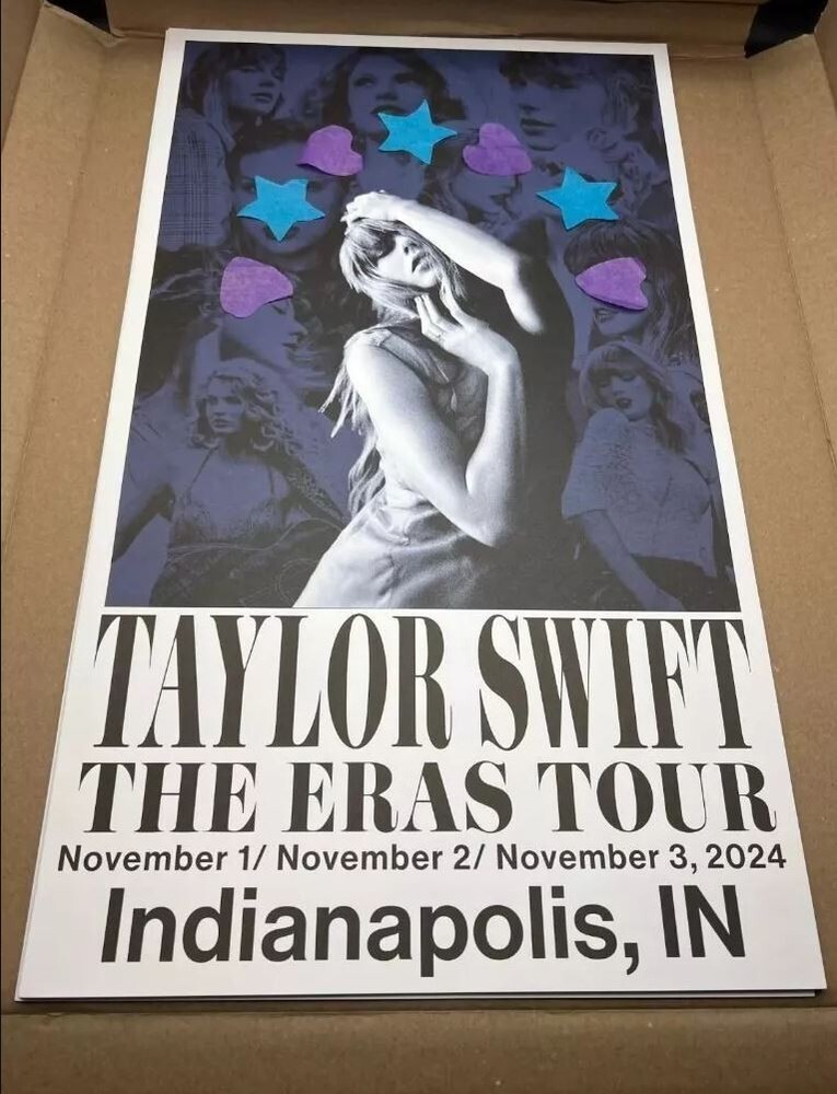Taylor Swift Concert Poster Indianapolis Indy Eras Tour Nov 2024