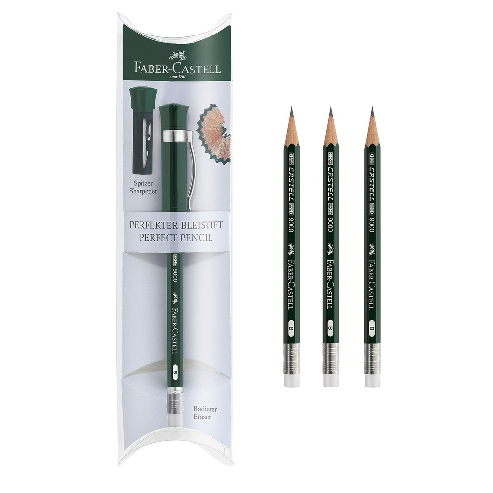 Perfect Pencil Castell 9000 and 3 Count Pencil Refill - #2 Lead Pencil, Sharp...