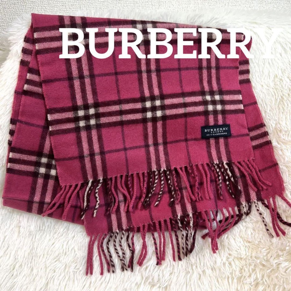 Hard To Obtain Burberry Scarf Cashmere 100 Pink Women Scarf Accessory Original L