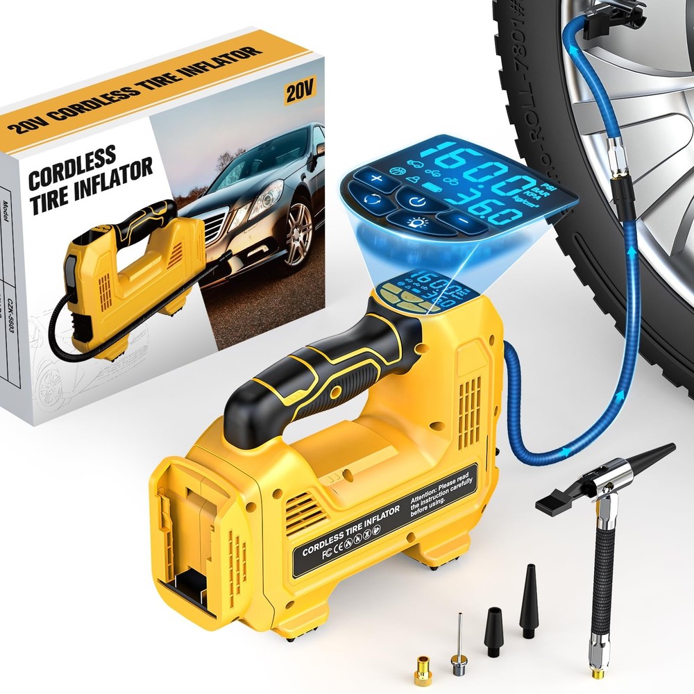Cordless Tire Inflator Air Compressor for Dewalt 20V Max Battery, Portable Handh