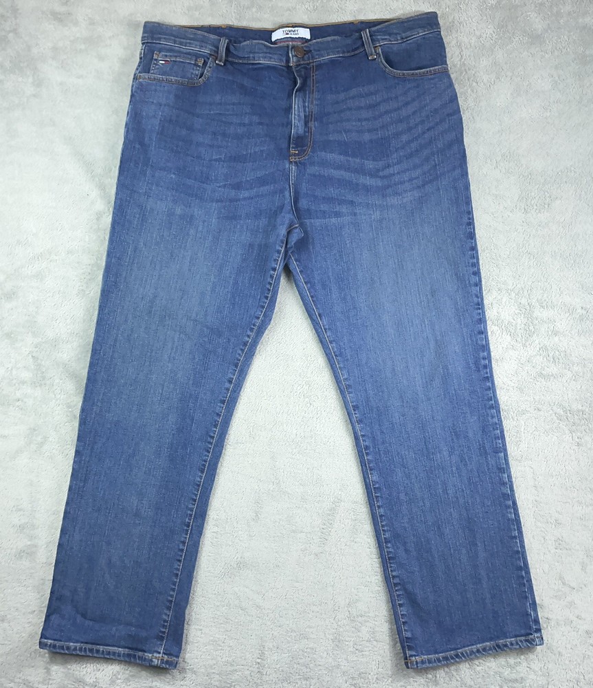 Tommy Hilfiger Mens Relaxed Baggy Stretch Blue Jeans 42x31 Y2K Style