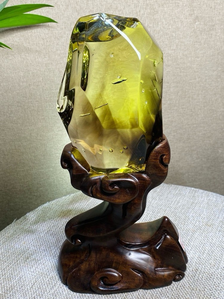 3.24LB Natural Citrine Quartz Healing Mineral Specimen with Stand