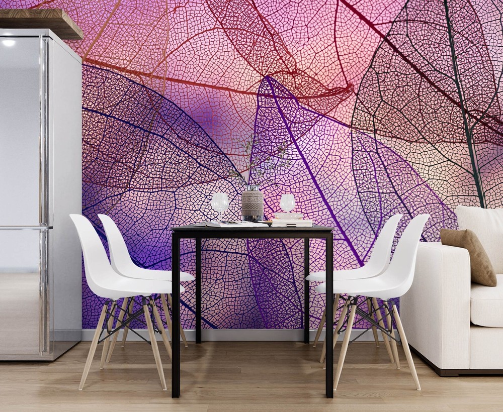 3D Purple Leaf Texture ZHUA51193 Wallpaper Wall Murals Removable Self-adhesive