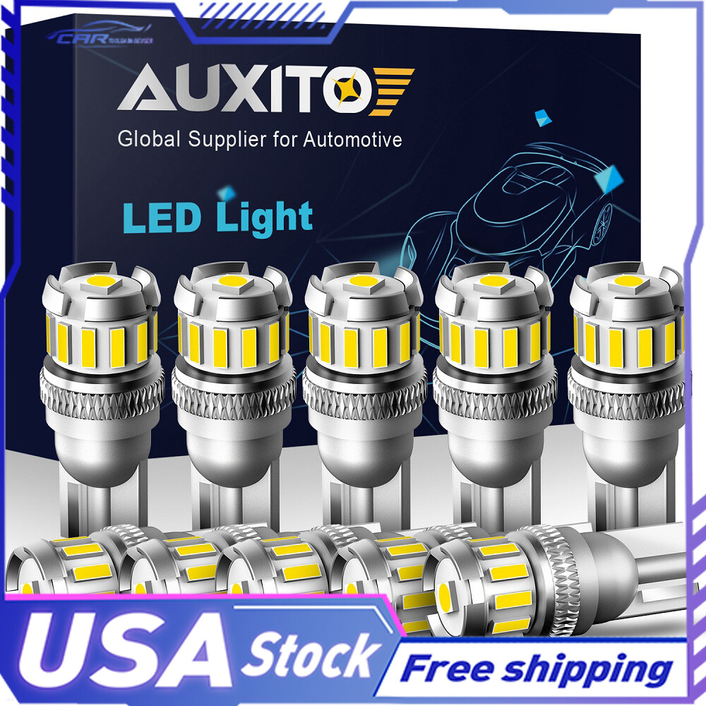 AUXITO 6000K Super Bright White T10 168 194 2825 License LED Light Plate Bulbs