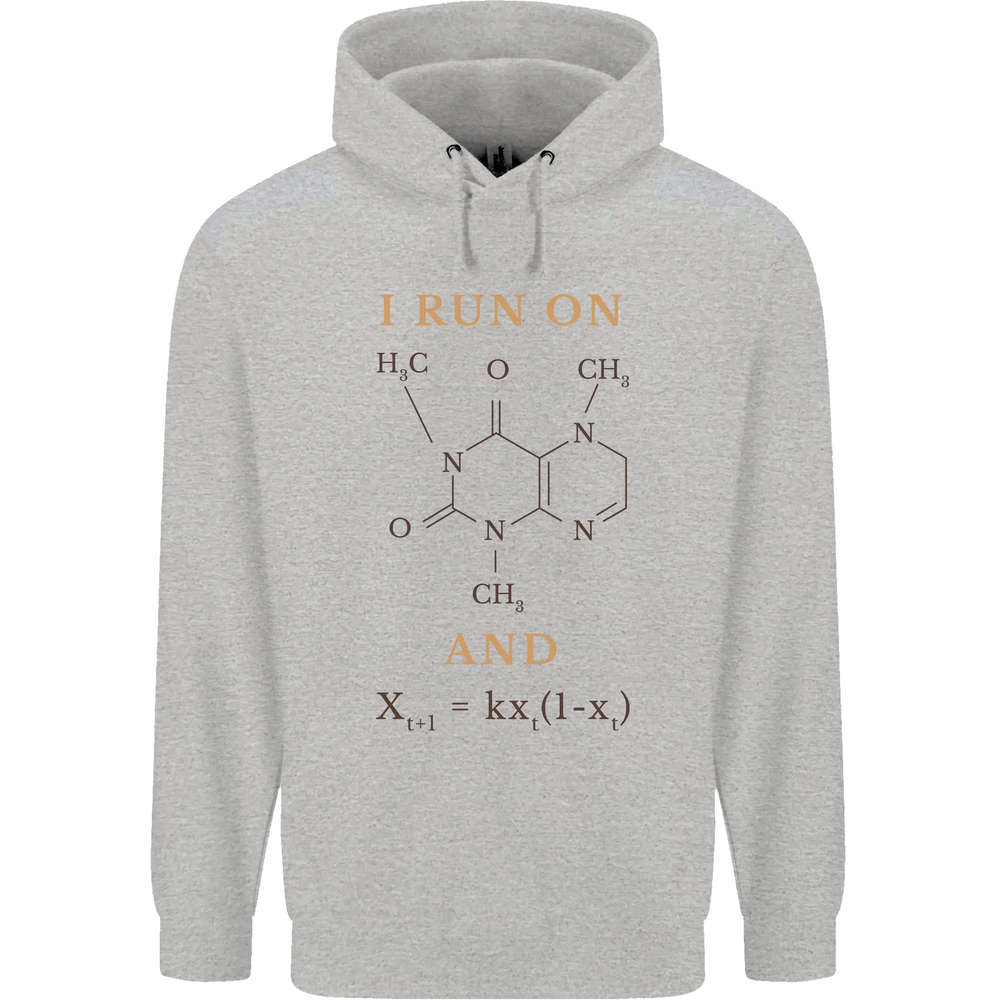 Coffee I Run On Caffeine and Chaos Funny Mens 80% Cotton Hoodie