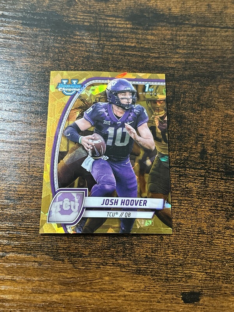 Josh Hoover 2024 Bowman Chrome University Sapphire 1st Gold Refractor /50 TCU