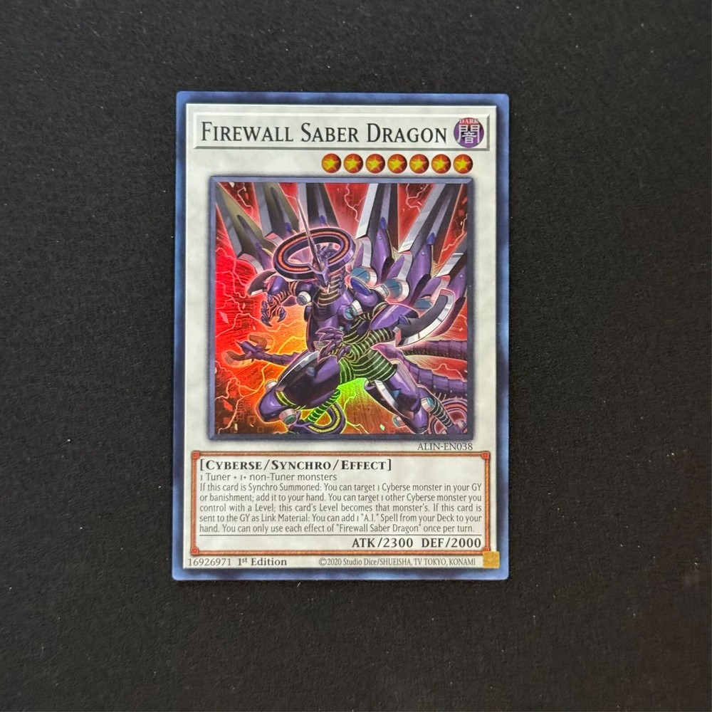 Firewall Saber Dragon ALIN-EN038 Super Rare Alliance Insight Card