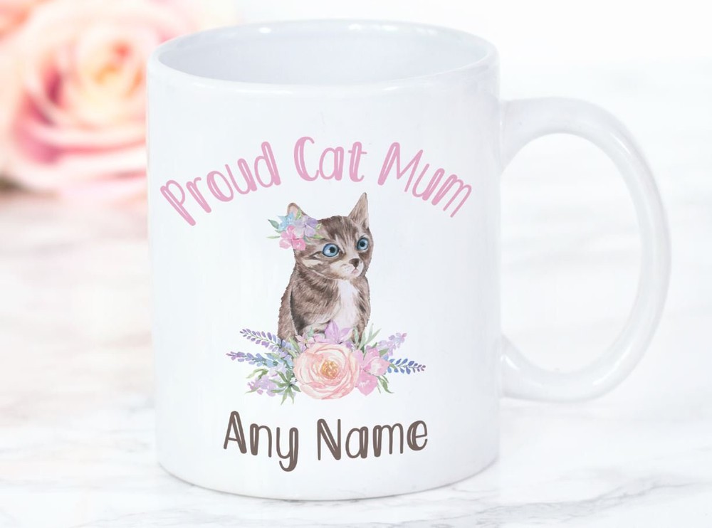 Proud Cat Mum Personalised Cat Mum Mug Cat Lover Cat Owner Cat Gift Animal Mug