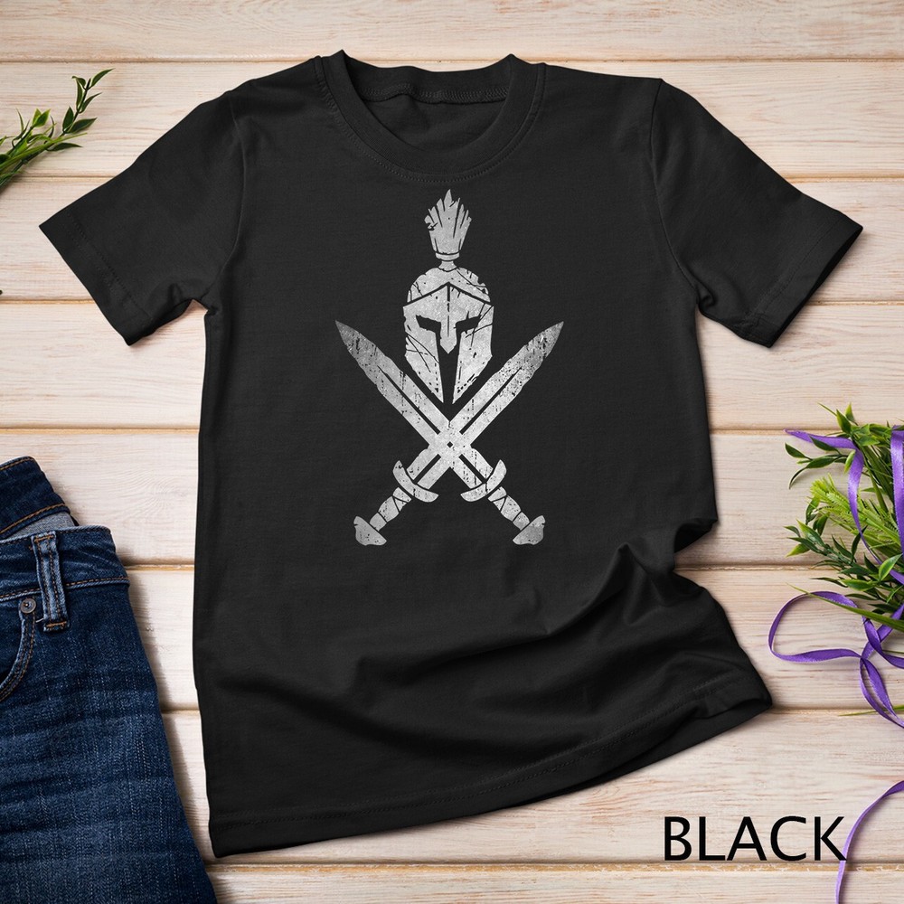 Roman Legion Soldier Gladiator Spartan Warrior Swords Helmet Unisex T-shirt