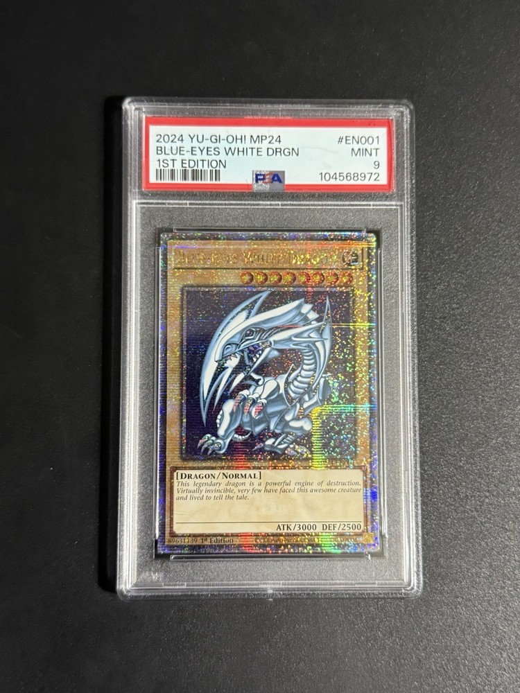 PSA 9 Blue-Eyes White Dragon Quarter Century Rare Graded Card