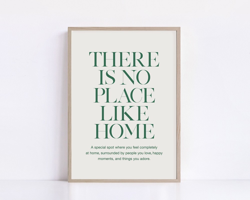 Retro Home Quote Printable Wall Art No Place Like Home Print Housewarming Gift