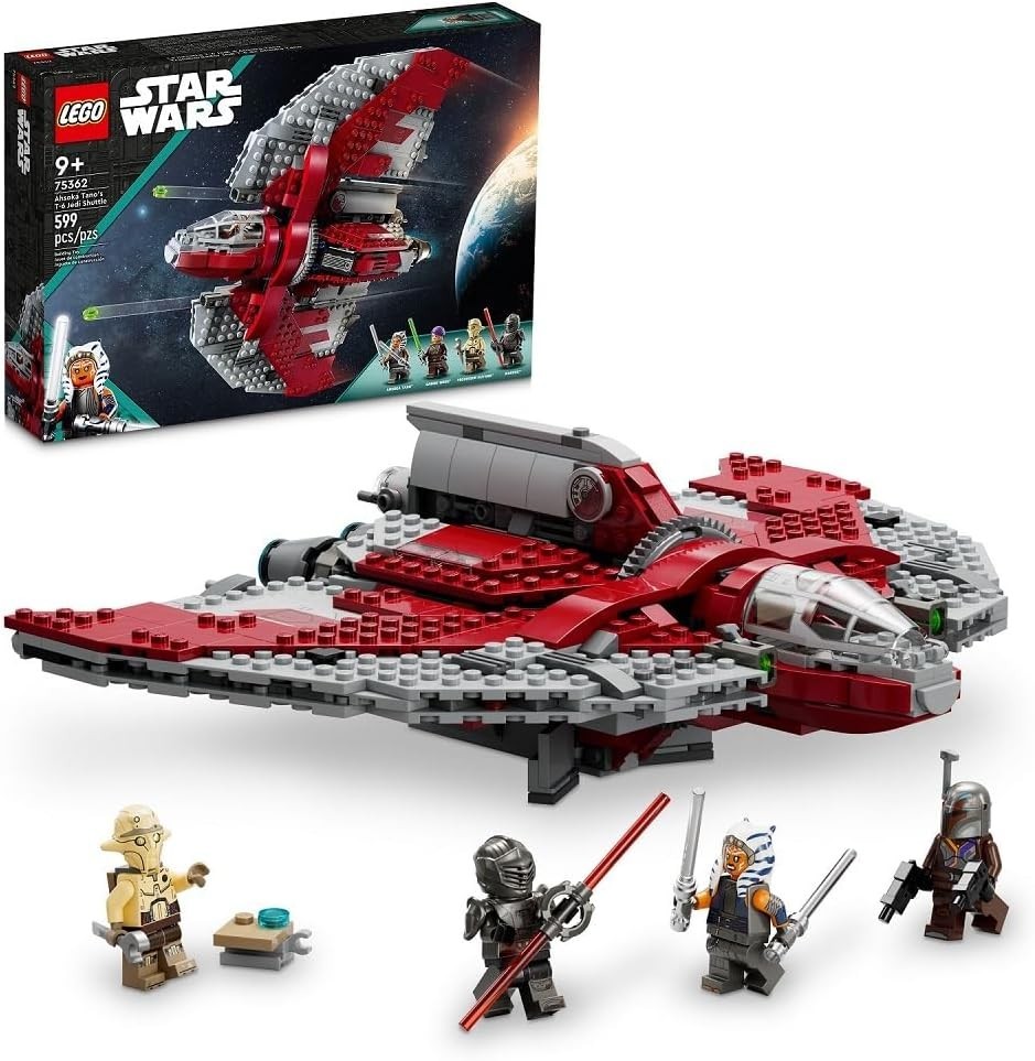 LEGO Star Wars Ahsoka Tano T-6 Jedi Shuttle Building Kit with 4 Minifigures for Ages 9 and Up