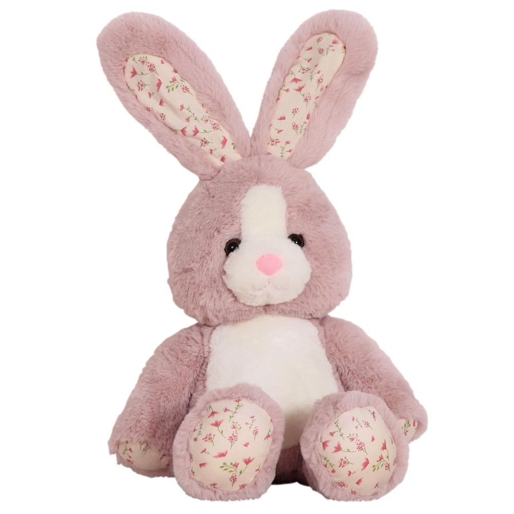 20 inch Long Ear Bunny Plush, Pink Bunny Weighted Stuffed Animals, Big Rabbit...