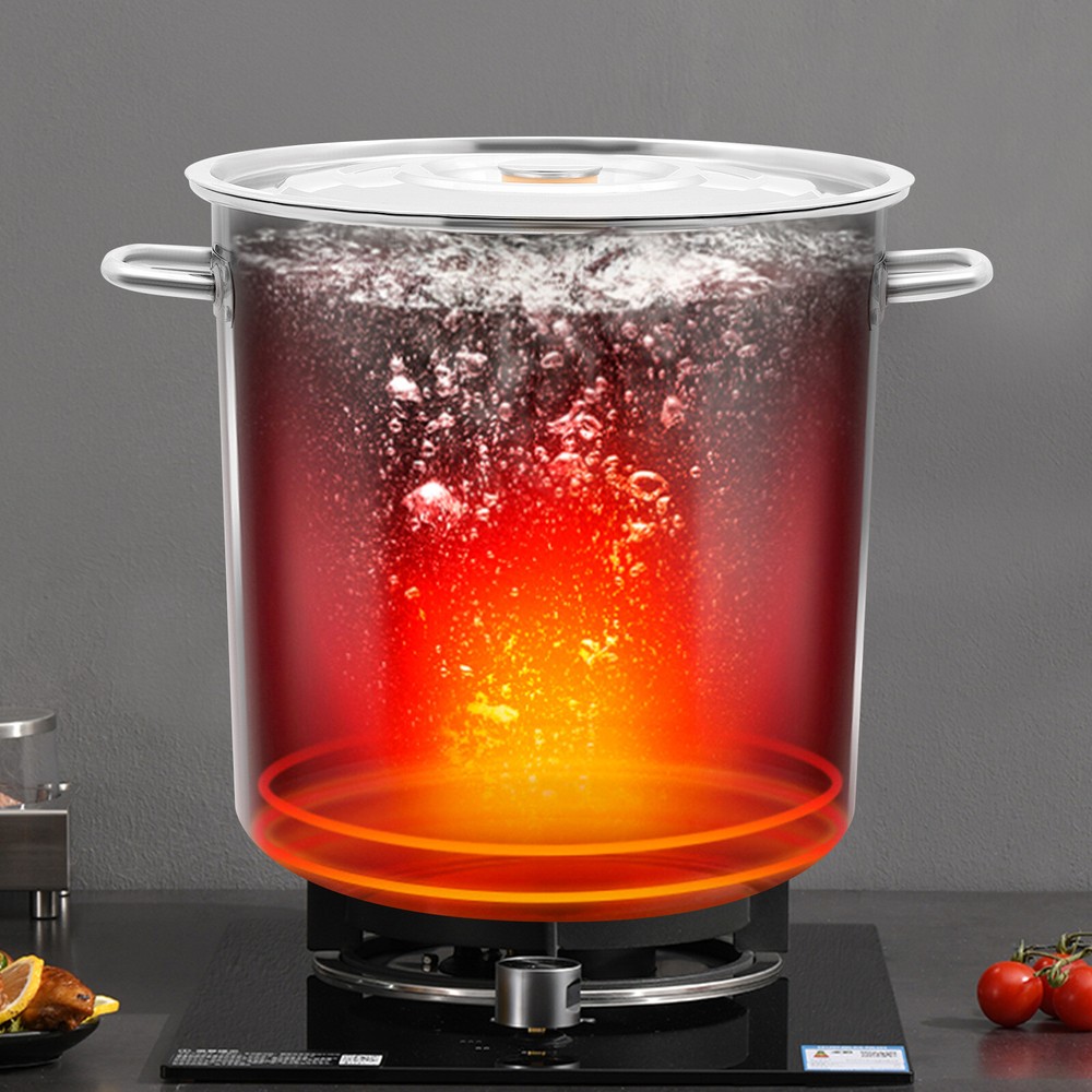 55QT Heavy Duty Stainless Steel Seafood Boil Pot with Basket & Lid