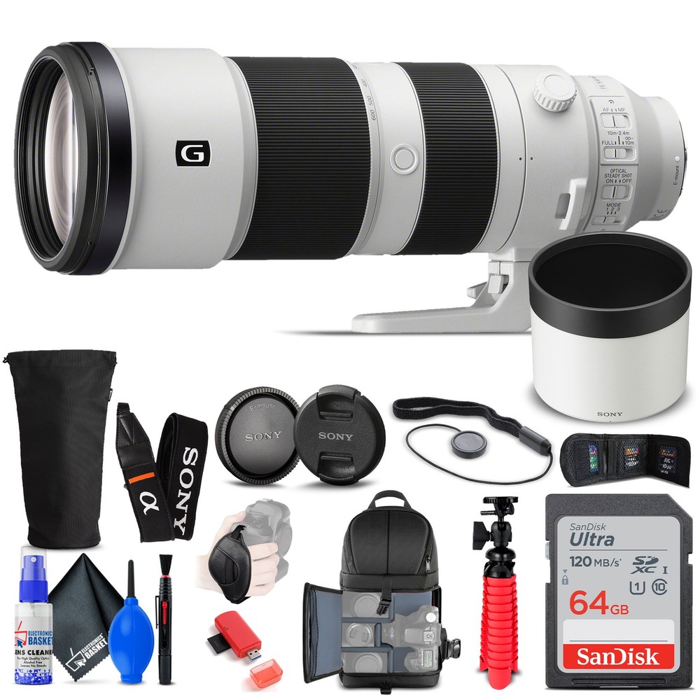 Sony FE 200-600mm f/5.6-6.3 G OSS Lens Bundle with Backpack 64GB Card & Extras