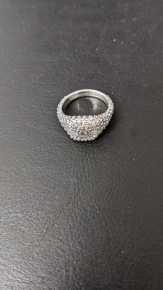 Pandora Ring Size 7.5 Silver 925, Pave Square Cocktail Ring