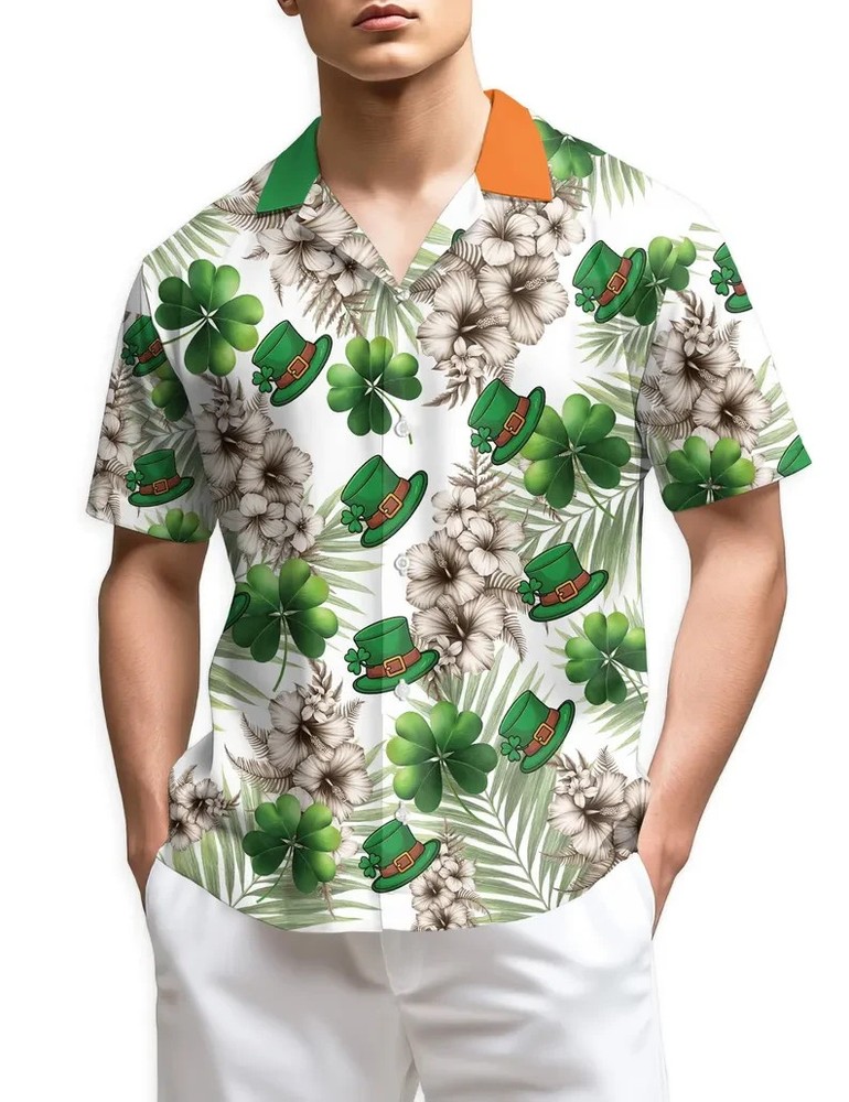 Irish Pride Shamrock Hawaiian Shirt St Patricks Day Luck Clover Gift-image