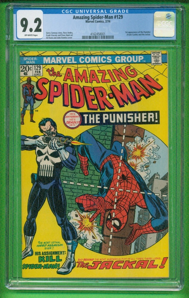 AMAZING SPIDER-MAN 129 Marvel 1974 1st Appearance of the PUNISHER CGC-9.2 NM-