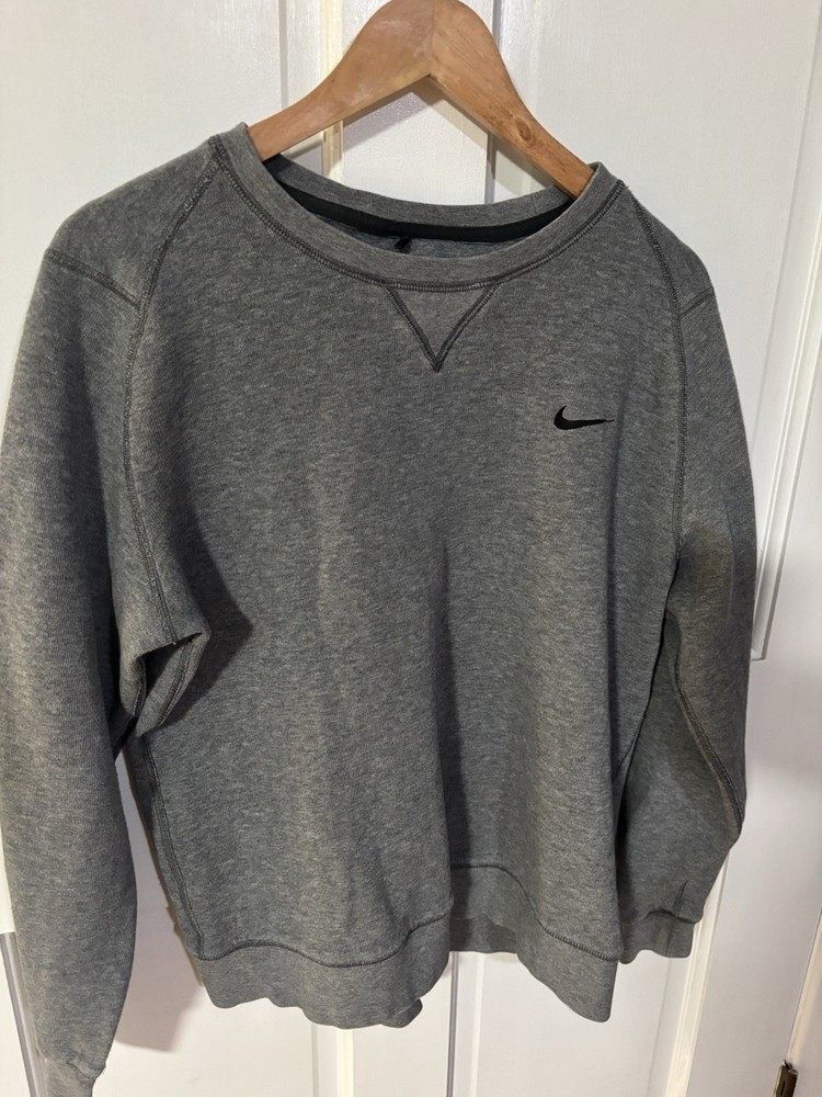 Nike Golf Knit Sweater Long Sleeve Mens Size L Adult Gray Swoosh Logo Sportswear