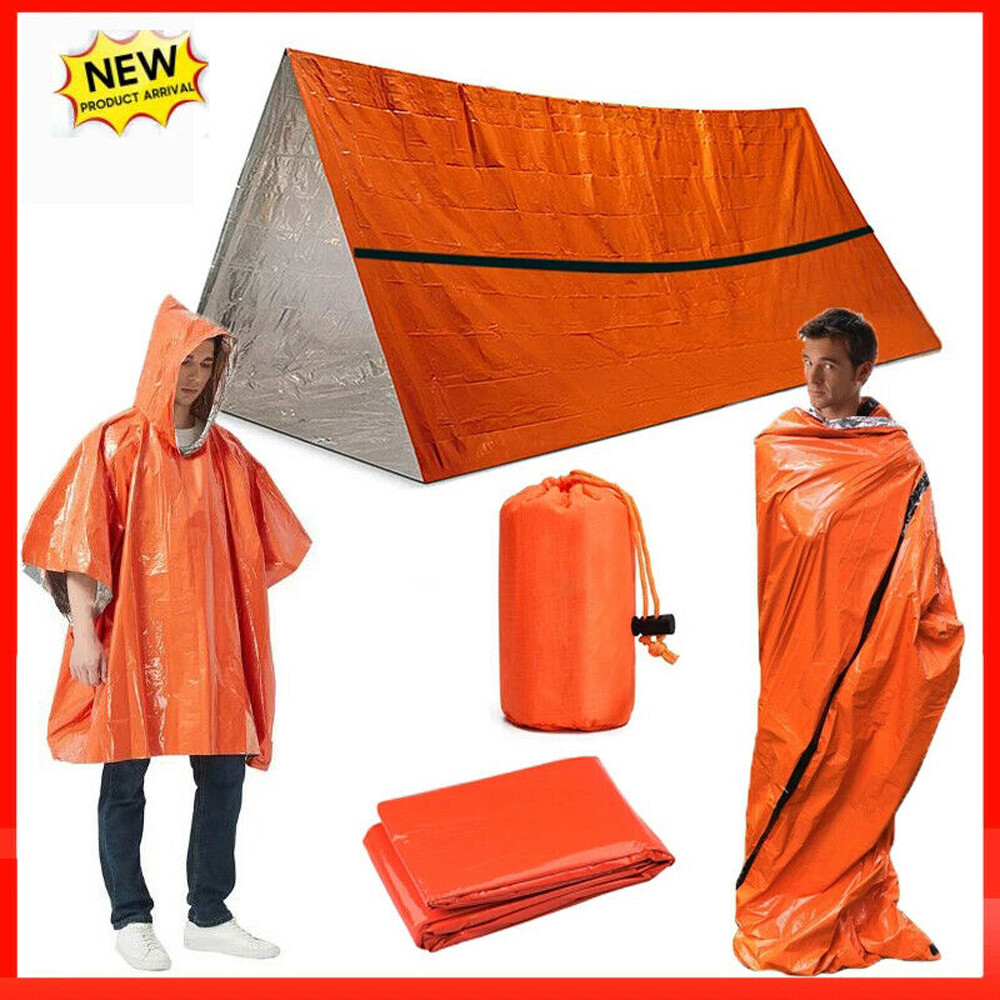 3 Pack Waterproof Thermal Emergency Sleeping Bag for Camping Hiking Survival