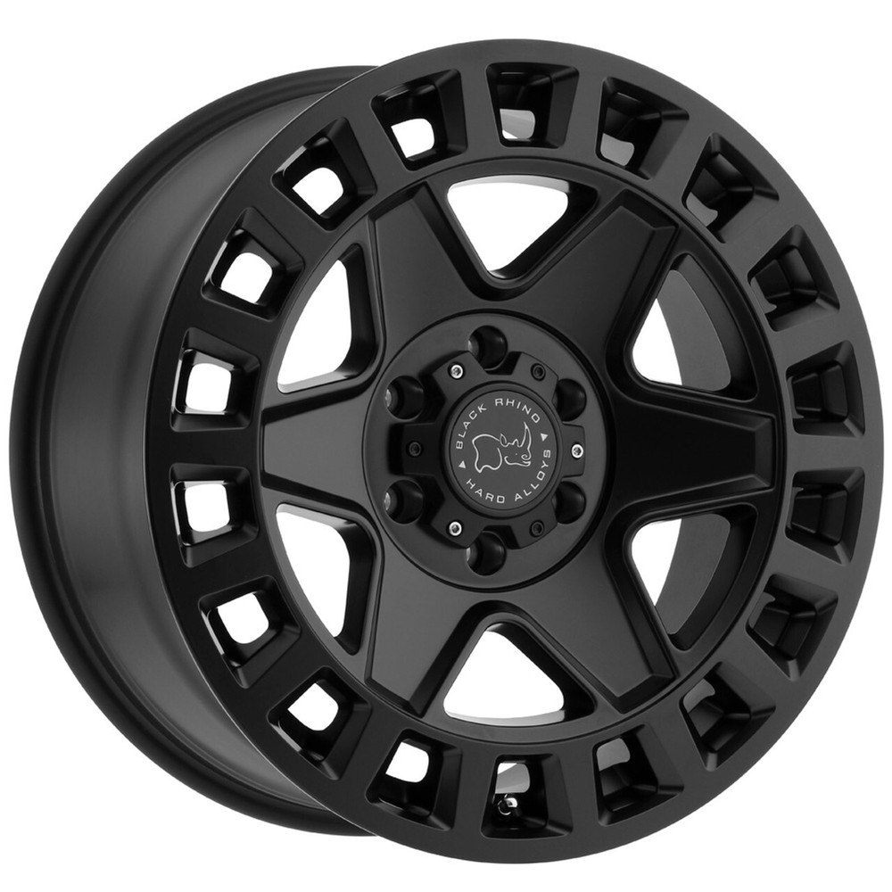 17x8 +30 Black Rhino York Matte Black Wheels 5x5.0 Set of 4