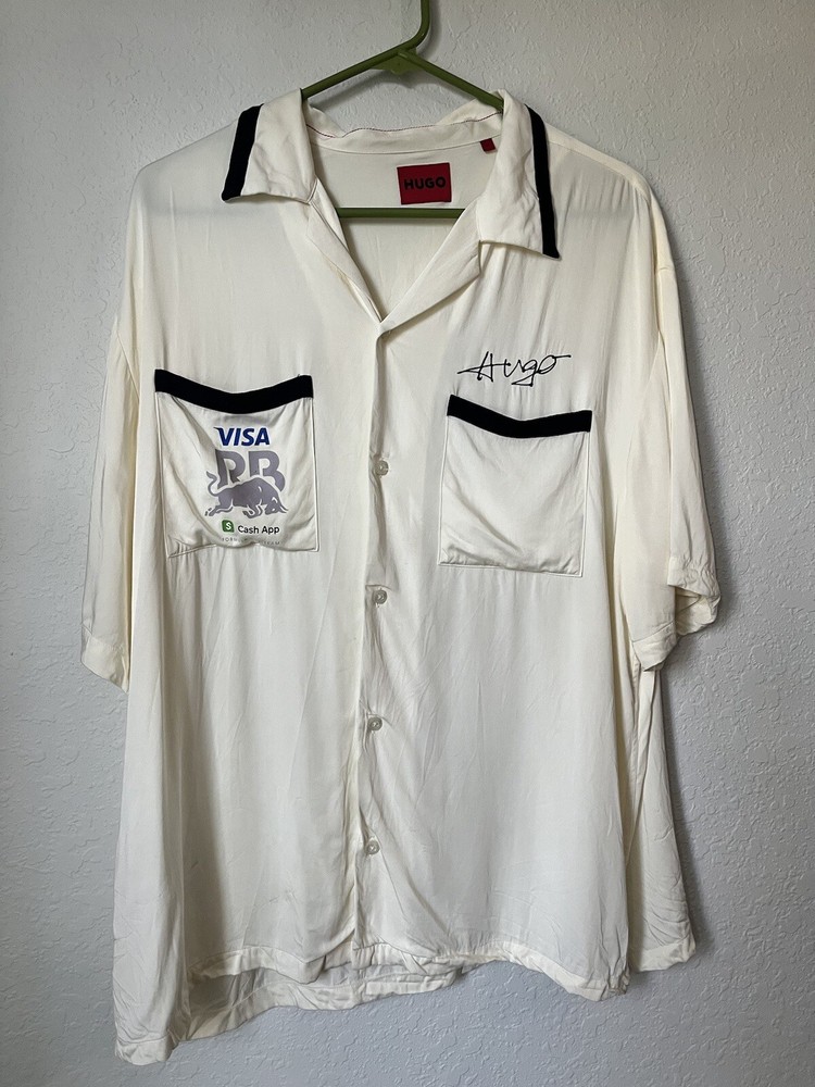 Red Bull Formula One Team Hugo Short Sleeved Button Up Camp Shirt