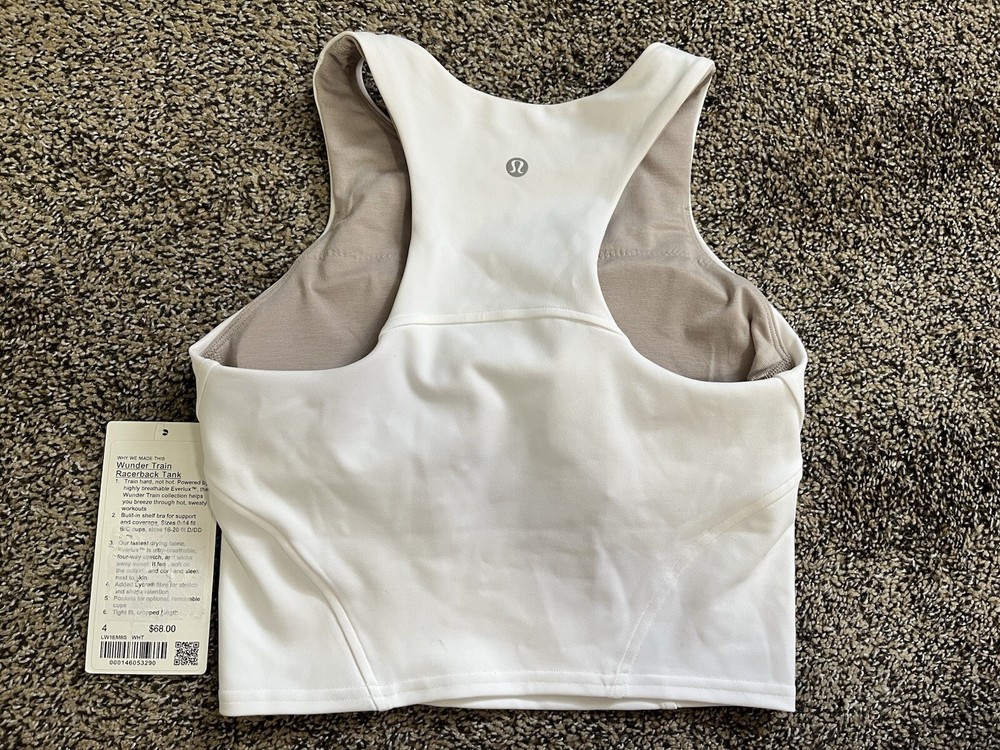 Lululemon Wunder Train Racerback Tank Top White Size 4