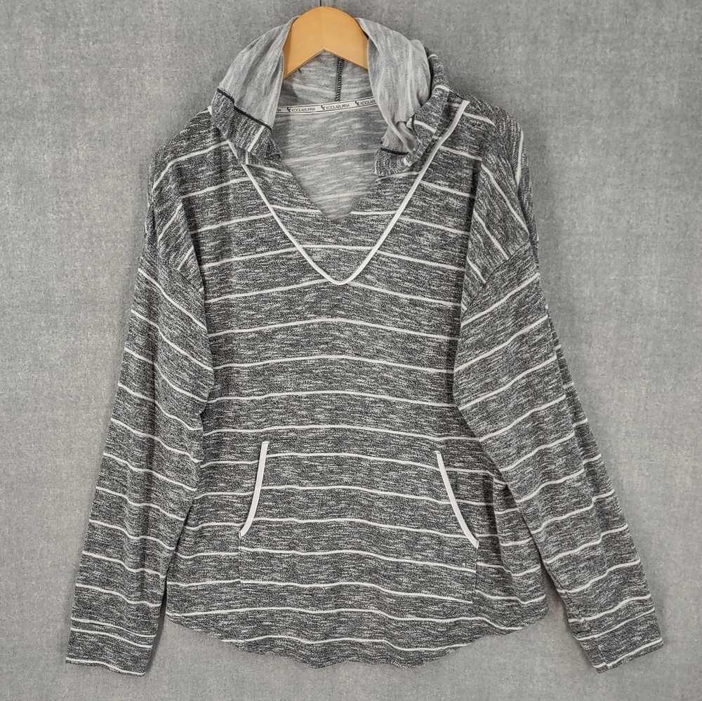 Koolaburra Sweater Womens Slouch Hood Pullover Stretch Rayon Knit Kangaroo Pouch
