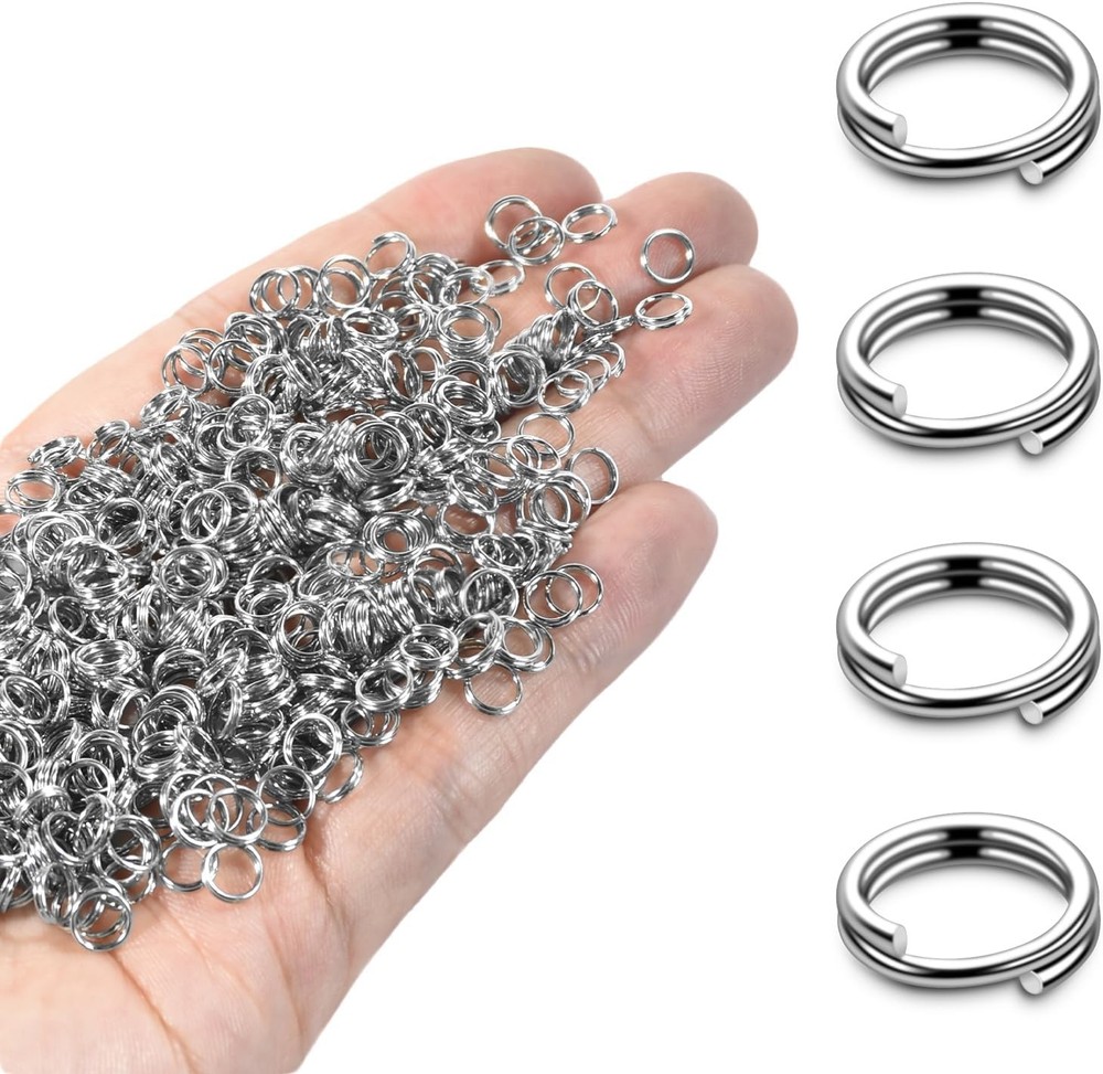 6mm 300 PCS Silver Tiny Split Ring for Jewelry Making, Double Loops Split Jump R