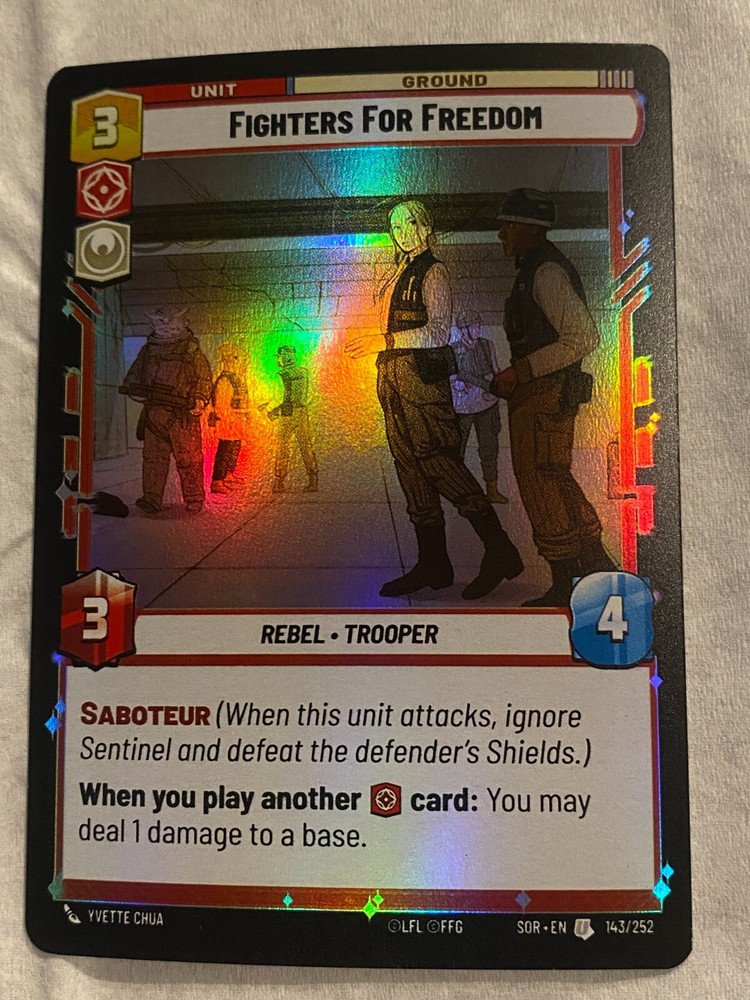 STAR WARS UNLIMITED TCG SoR FIGHTERS FOR FREEDOM Unc Foil NM