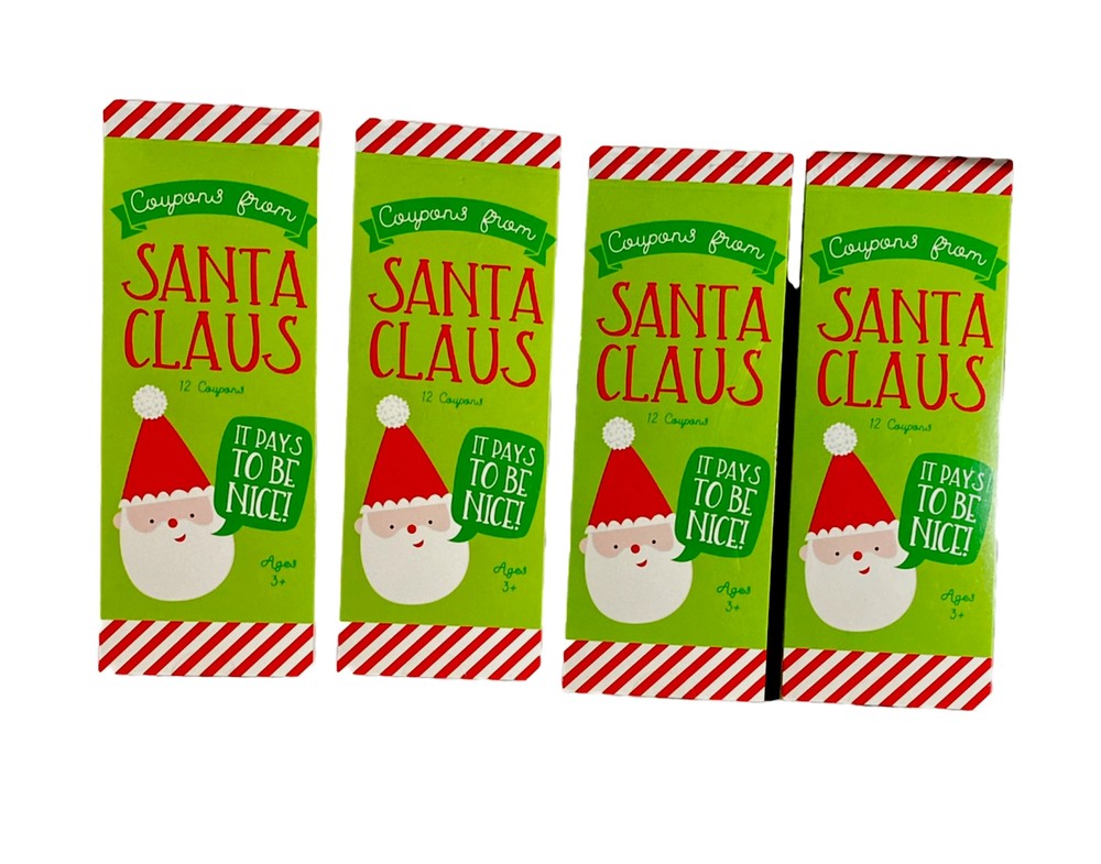 Christmas Coupon Book Stocking Stuffer 12 Coupons From Santa Claus Lot Of 4-image