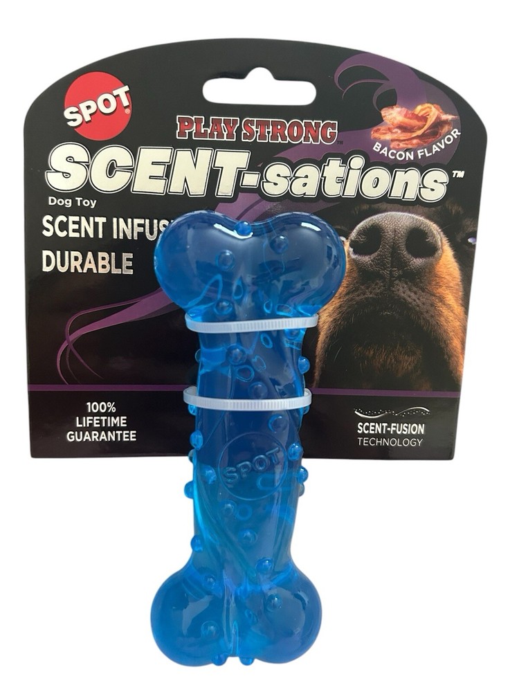 SPOT Play Strong Scent-Sations Bone - Scent-Infused, Strong, Durable TPR Rubber,