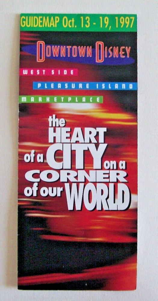 OCT. 1997 DOWNTOWN DISNEY ( DISNEY SPRINGS ) GUIDEMAP/BROCHURE - ORLANDO , FLA