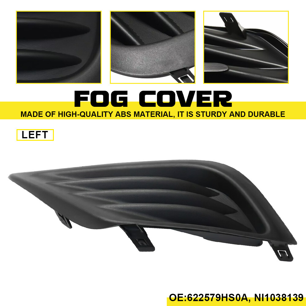 1x Driver Side Left Fog Light For Cover Nissan Altima 2016-2018 Black 622579HS0A