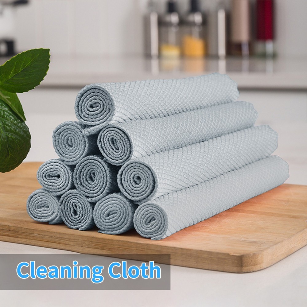 5Pcs Microfiber Cleaning Cloths for Home & Car Polishing - No Scratch